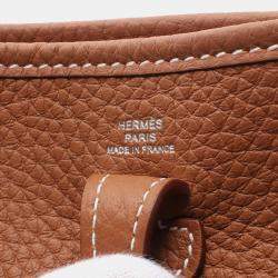 Pre Owned Hermes Gold Taurillon Clemence Evelyne TPM Amazon Shoulder Crossbody Bag