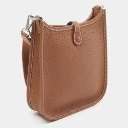 Hermes Gold Taurillon Clemence Evelyne TPM Shoulder Bag