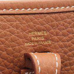 Hermes Gold Taurillon Clemence Evelyne TPM Shoulder Bag