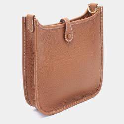 Hermes Gold Taurillon Clemence Evelyne TPM Shoulder Bag