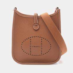 Hermes Gold Taurillon Clemence Leather Evelyne TPM Amazon Shoulder Bag