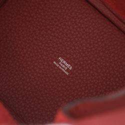 Hermes Ruby Taurillon Clemence Leather Picotin Lock 18 Handbag