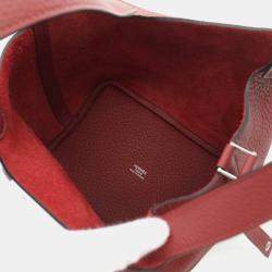 Hermes Ruby Taurillon Clemence Leather Picotin Lock 18 Handbag