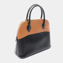 Hermes Black Brown Calf Leather   Bolide31 Shoulder Handbag  