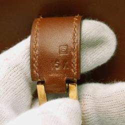 Hermes Cognac Brown Box Calf Leather Drag 37 Handbag