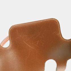 Hermes Cognac Brown Box Calf Leather Drag 37 Handbag