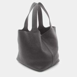 Hermes Black Taurillon Clemence Leather Picotin Lock 22 Handbag