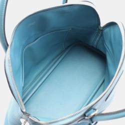 Hermes Blue Jean Taurillon Clemence Leather Bolide 31 Shoulder Bag