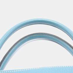 Hermes Blue Jean Taurillon Clemence Leather Bolide 31 Shoulder Bag