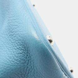 Hermes Blue Jean Taurillon Clemence Leather Bolide 31 Shoulder Bag