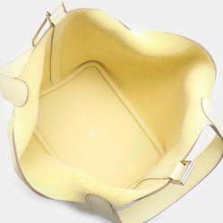 Hermes Yellow Tone Taurillon Clemence Leather Picotin Lock 18 Handbag