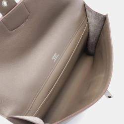 Pre Owned Hermes Etain Evercolor Leather Sac-a-depeche Business Bag