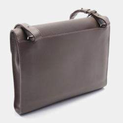 Pre Owned Hermes Etain Evercolor Leather Sac-a-depeche Business Bag