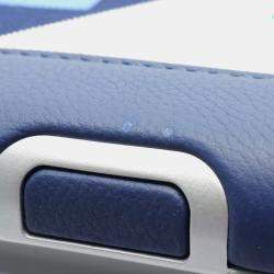 Pre Owned Hermes Beige Navy Leather Rolling Mobility Carry Bag