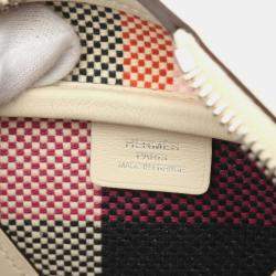 Hermes Multicolor Swift Toile Quadrille Leather Victoria Fourre Tout Shoulder Bag