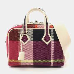 Hermes Multicolor Swift Toile Quadrille Leather Victoria Fourre Tout Shoulder Bag