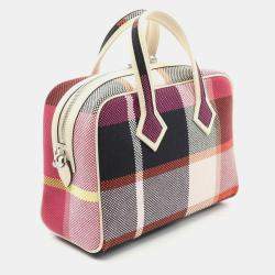Hermes Multicolor Swift Toile Quadrille Leather Victoria Fourre Tout Shoulder Bag