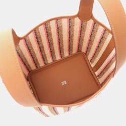 Hermes Multicolor Toile H Swift Leather Picotin Lock 18 Bag