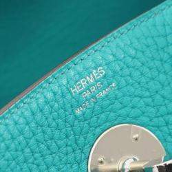 Hermes Vert Vertigo Taurillon Clemence Leather Lindy 26 Shoulder Bag