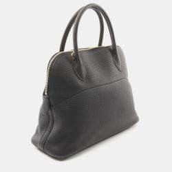 Hermes Black Taurillon Clemence Leather Bolide 31 Handbag