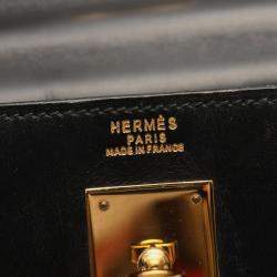Pre Owned Hermes Black Box Calf Leather Kelly 32 Hand Bag GHW