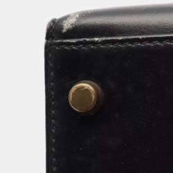 Pre Owned Hermes Black Box Calf Leather Kelly 32 Hand Bag GHW