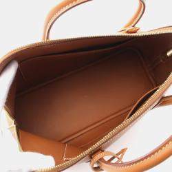 Pre Owned Hermes Brown Gold Epsom Leather Bolide 1923 30 Handbag