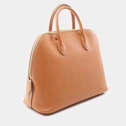 Pre Owned Hermes Brown Gold Epsom Leather Bolide 1923 30 Handbag
