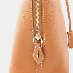 Pre Owned Hermes Brown Gold Epsom Leather Bolide 1923 30 Handbag