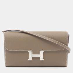 Hermes Etoupe Grey Epsom Leather Constance Long To Go Shoulder Bag