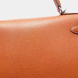 Hermes Brown Gold Pig Leather Kelly 32 Handbag