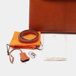 Hermes Brown Gold Pig Leather Kelly 32 Handbag