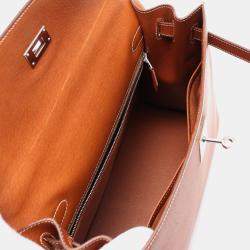 Hermes Brown Gold Pig Leather Kelly 32 Handbag