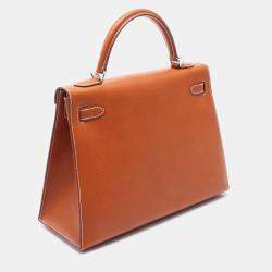 Hermes Brown Gold Pig Leather Kelly 32 Handbag