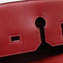 Hermes Beige Ecru Rouge Toile H Leather H  X Birkin 35 Handbag GHW