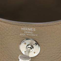 Hermes Beige Marfa Taurillon Clemence Leather Lindy Mini Crossbody Bag