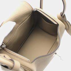 Hermes Beige Marfa Taurillon Clemence Leather Lindy Mini Crossbody Bag