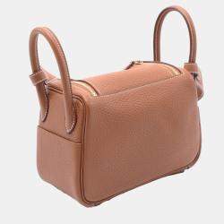 Hermes Gold Taurillon Clemence Leather Lindy Mini Crossbody Bag