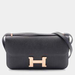 Hermes Black Epsom Leather Constance Elan Shoulder Bag