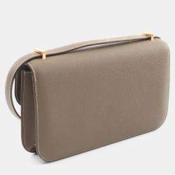 Hermes Etoupe Grey Epsom Leather Constance Elan Shoulder Bag