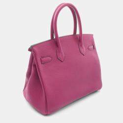 Hermes Rose Purple Togo Leather Birkin 30 Handbag