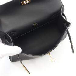 Hermes Black Swift Leather Kelly Mini Pochette Bag