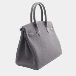 Hermes Grey Togo Leather Birkin 30 Handbag
