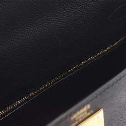 Hermes Black Epsom Leather Kelly 28 Shoulder Bag
