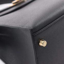 Hermes Black Epsom Leather Kelly 28 Shoulder Bag