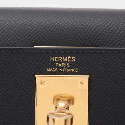 Hermes Black Epsom Leather Kelly 28 Shoulder Bag