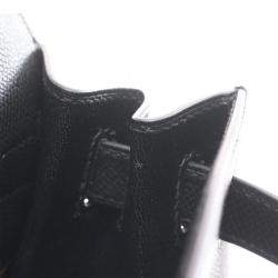 Hermes Black Epsom Leather Kelly 28 Shoulder Bag