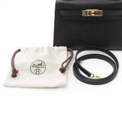 Hermes Black Epsom Leather Mini Kelly Shoulder Bag