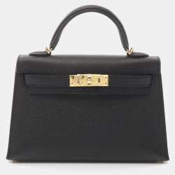 Hermes Black Epsom Leather Mini Kelly Shoulder Bag