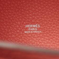 Pre Owned Hermès Rose Texas Ostrich and Taurillon Clemence Leather Picotin Lock 18 Bag